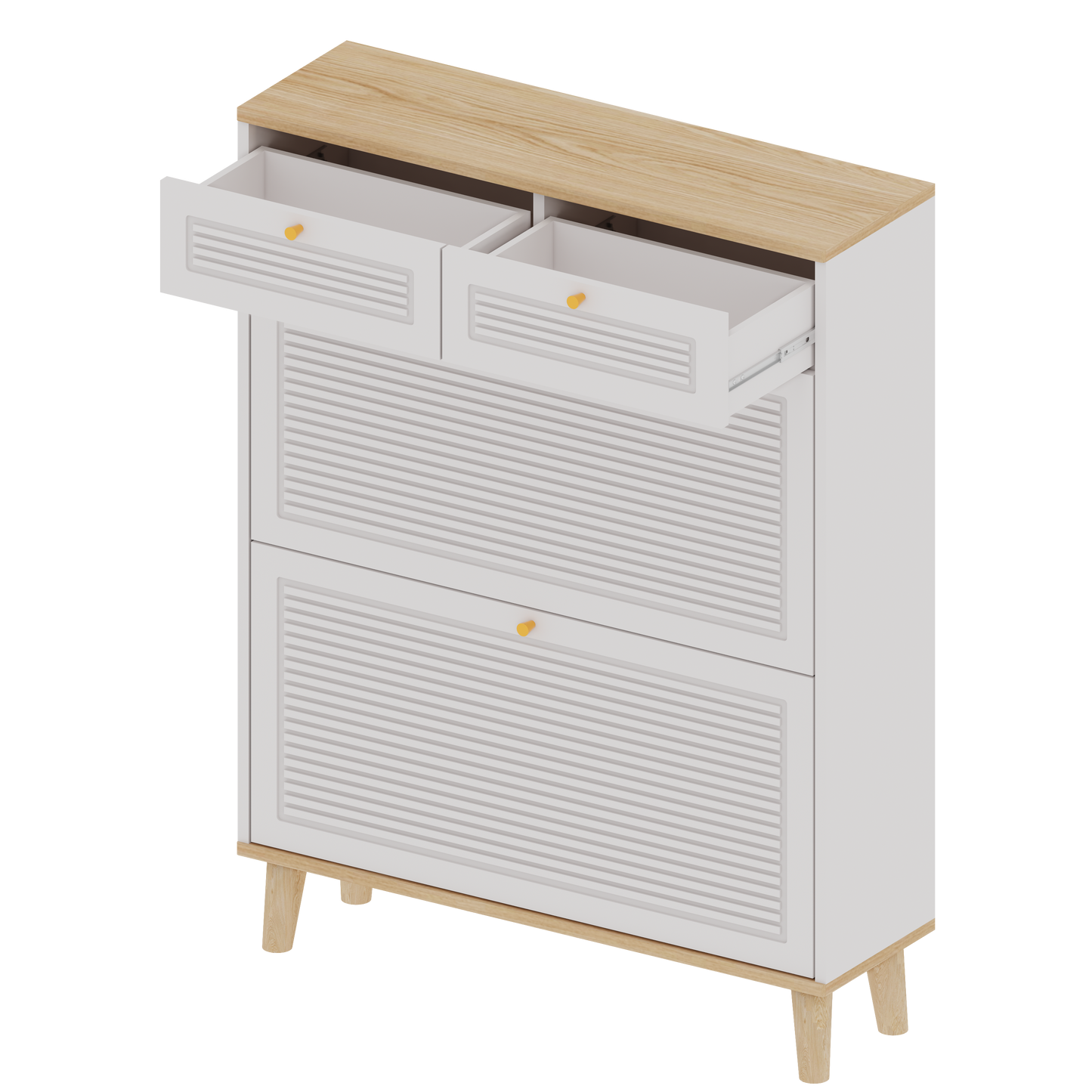Shoe Cabinet With 2 Flip-Up Doors and 2 Drawers,narrow Shoe Rack Cabinet,freestanding Shoe Organizer,shoe Organizer for