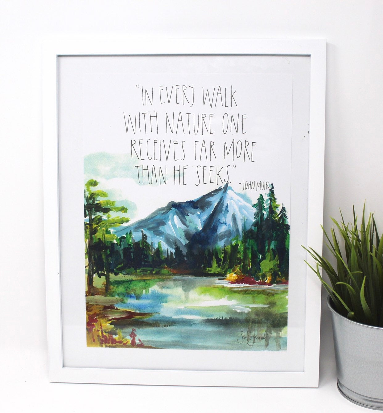 John Muir Art Print 8x10, Adventure Art, Home Decor, Outdoorsy Print, Quote Art