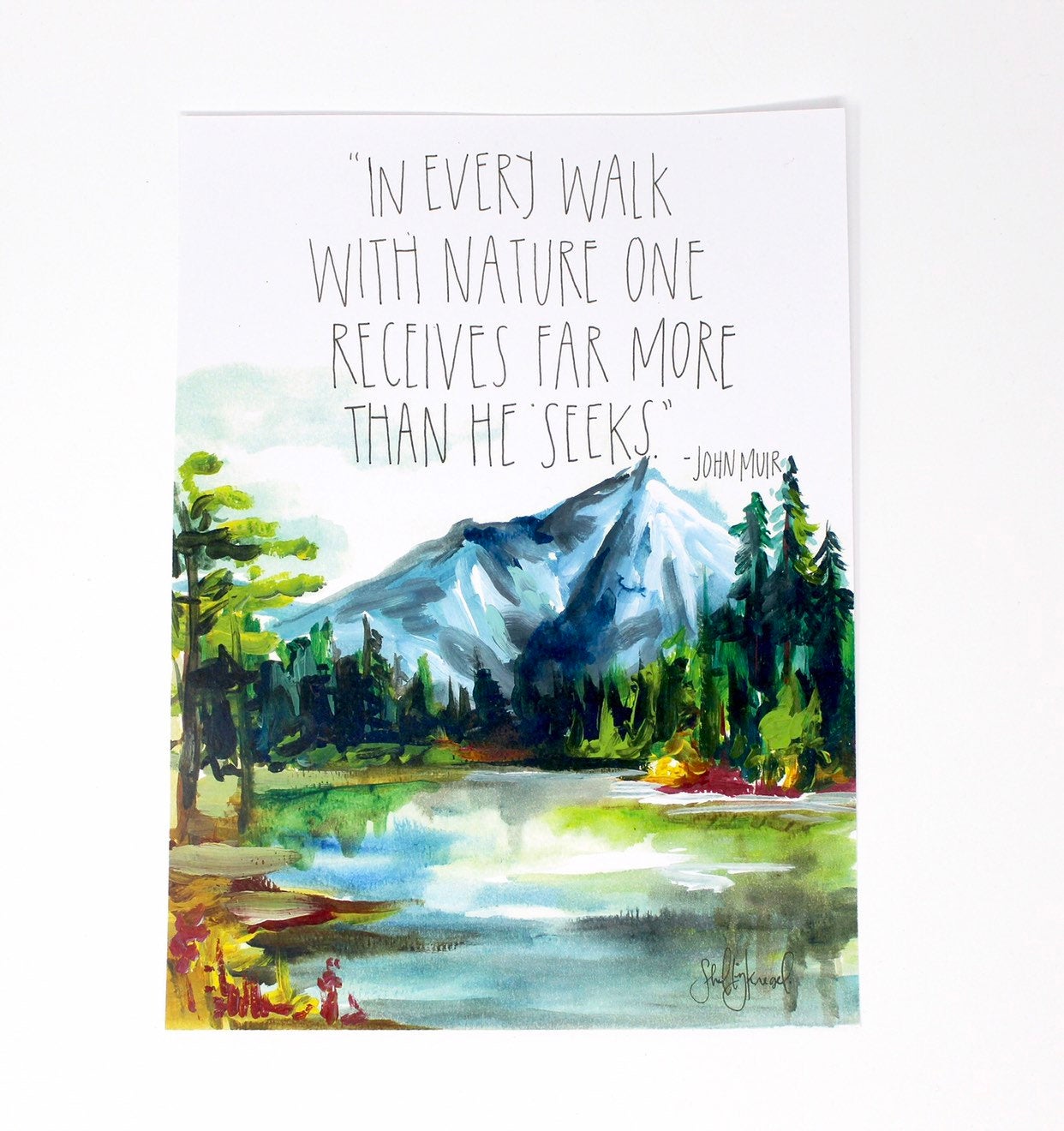 John Muir Art Print 8x10, Adventure Art, Home Decor, Outdoorsy Print, Quote Art