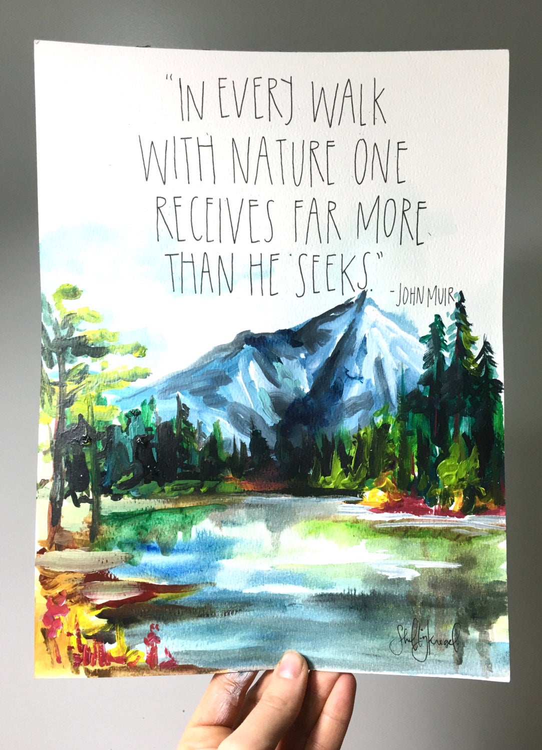 John Muir Art Print 8x10, Adventure Art, Home Decor, Outdoorsy Print, Quote Art