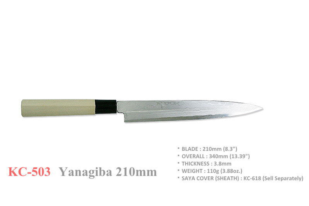 KC-503 Yanagiba White Damascus 210mm Kitchen Cutlery Knife