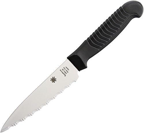 Spyderco Lightweight Kitchen Utility Knife with MBS-26 Stainless Steel Blade and Polypropylene Plastic Handle