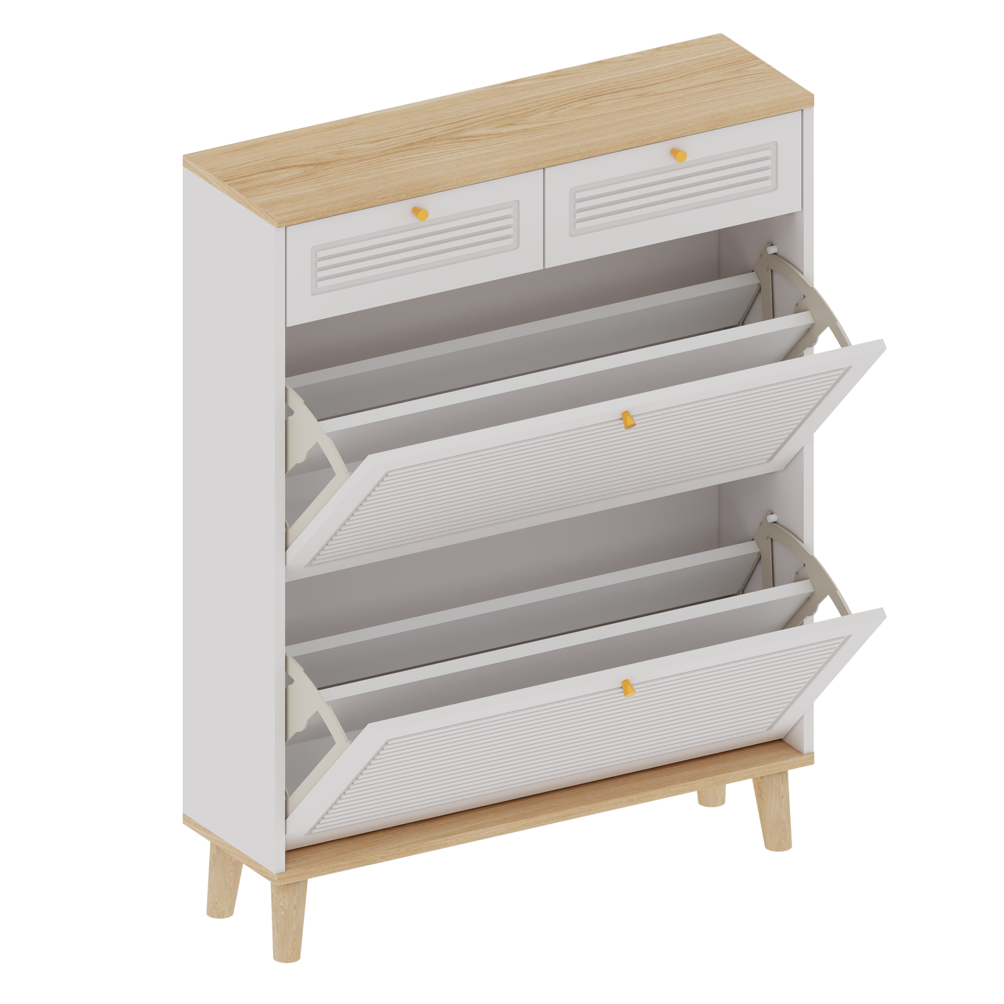 Shoe Cabinet With 2 Flip-Up Doors and 2 Drawers,narrow Shoe Rack Cabinet,freestanding Shoe Organizer,shoe Organizer for
