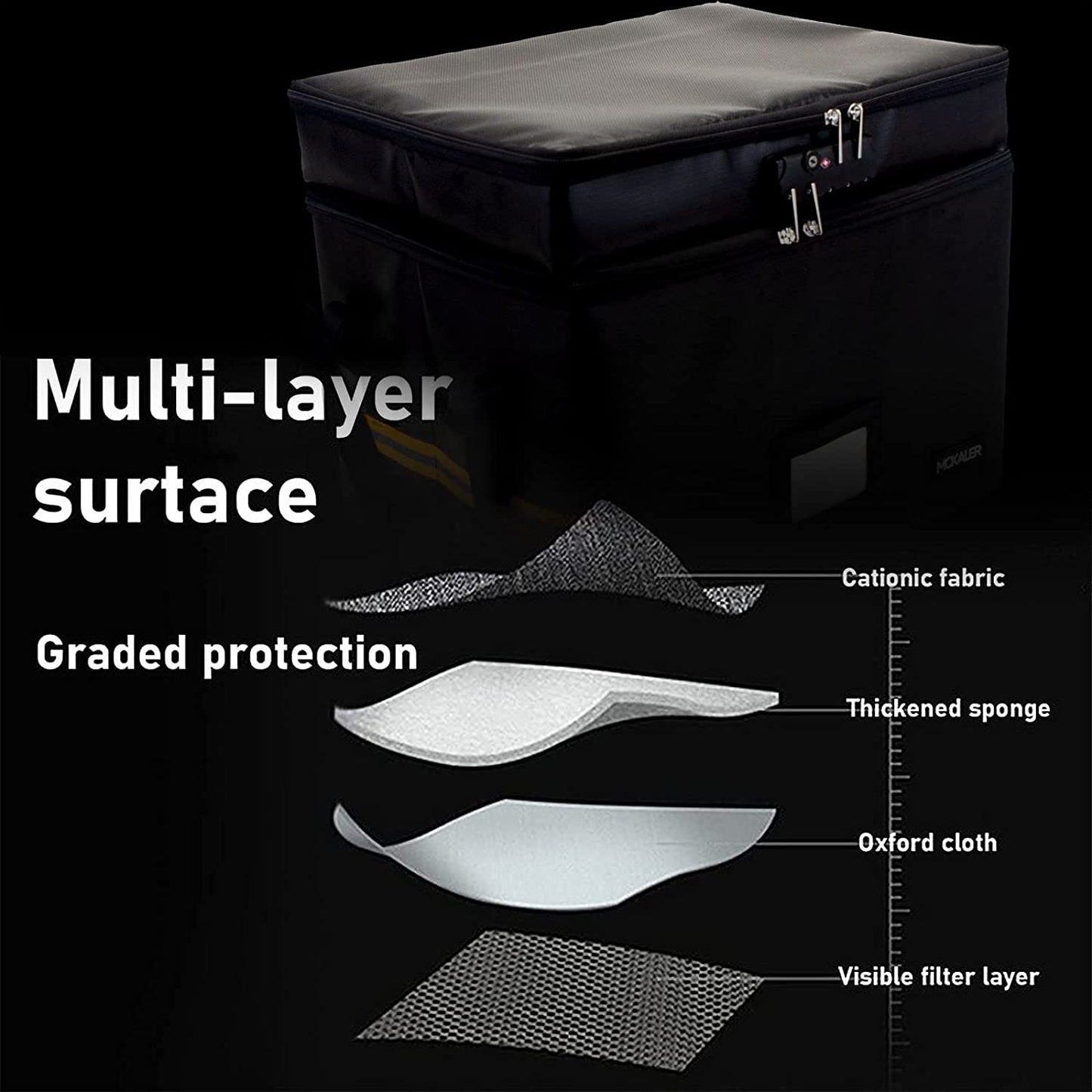 File Box,Fireproof Document Box,with Lock,2 Layer Water-resistant