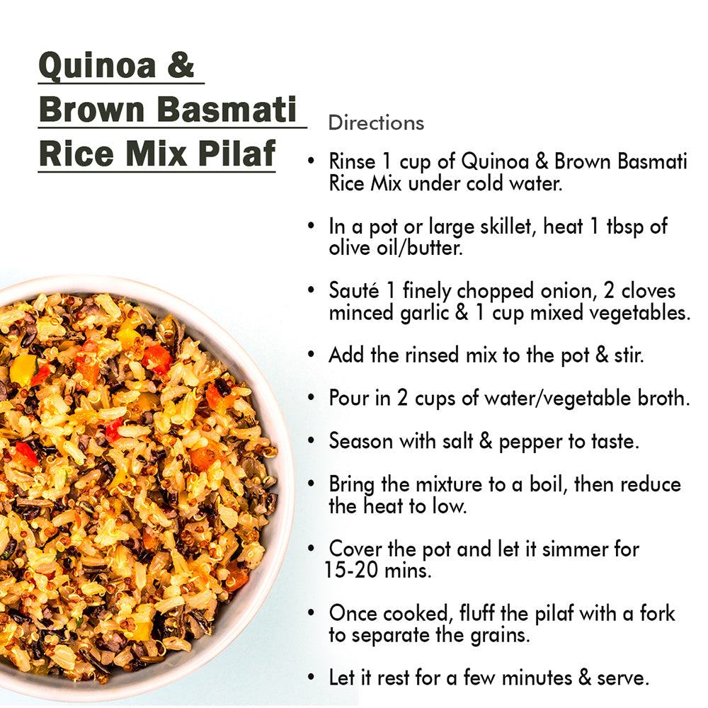 Quinoa & Brown Basmati Whole Grain Mix - Protein Rich Super Grain Jar