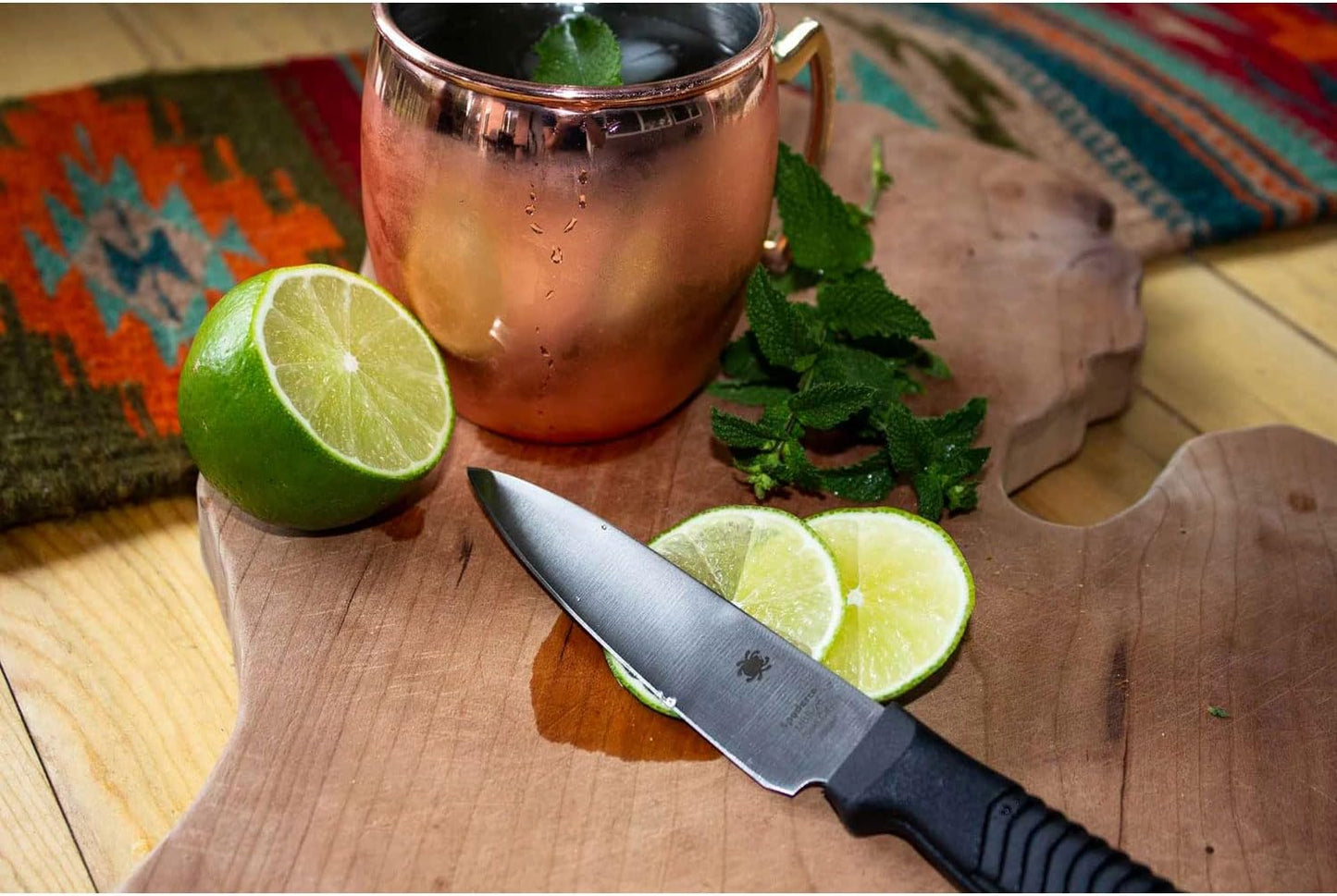 Spyderco Lightweight Kitchen Utility Knife with MBS-26 Stainless Steel Blade and Polypropylene Plastic Handle