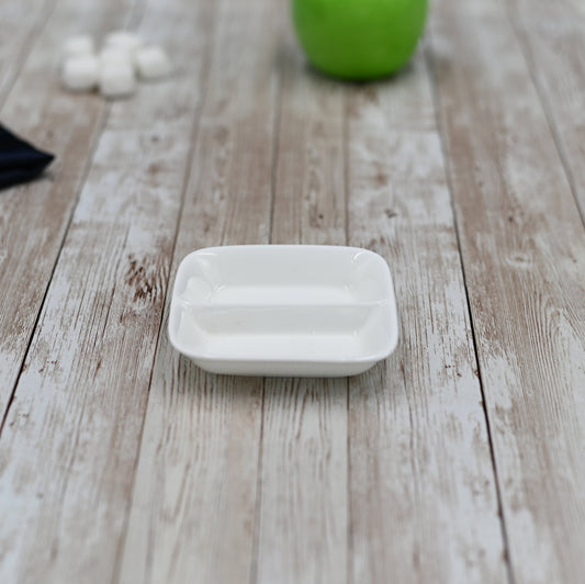 Rectangle White Soy Dish 3.25" inch X 3.25" inch |