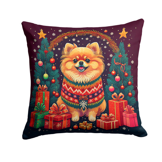 Pomeranian Christmas Throw Pillow