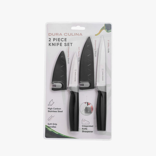 2 Piece Kitchen Knife Set- Paring, and Utility Knife With