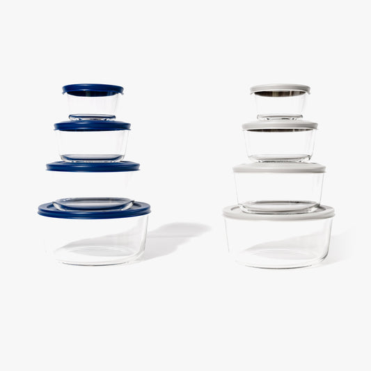 Glass Food Storage Containers - 16 Piece (8 Containers + 8 Lids)