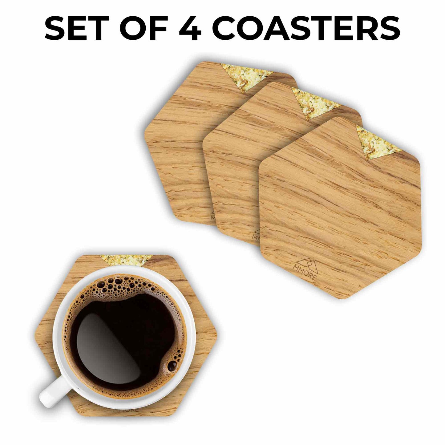 PERSONALIZED Wooden Coasters - Oak / Set of 4 Coasters
