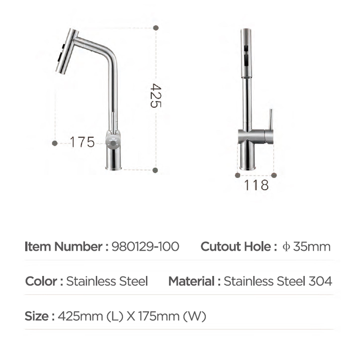 HIGOLD BN1.0 IF Design Award Single Handle Pull Down Sprayer
