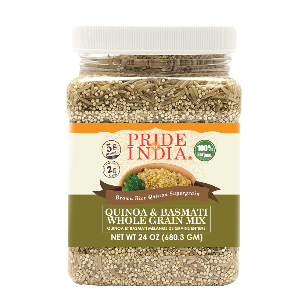 Quinoa & Brown Basmati Whole Grain Mix - Protein Rich Super Grain Jar