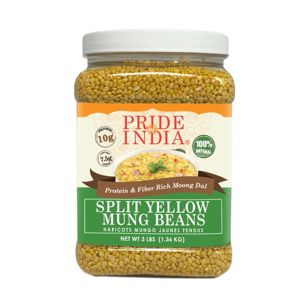 Indian Split Yellow Mung Lentils - Protein & Fiber Rich Moong Dal Jar