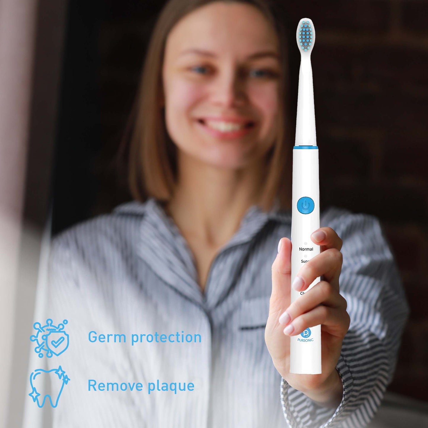 Pursonic Oral Care Power Bundle: USB Rechargeable Water Flosser, Electric Toothbrush, and Charcoal Teeth Whitener