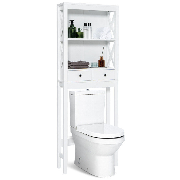 Toilet Space Saver Bathroom Organizer Storage Shelf With Drawers