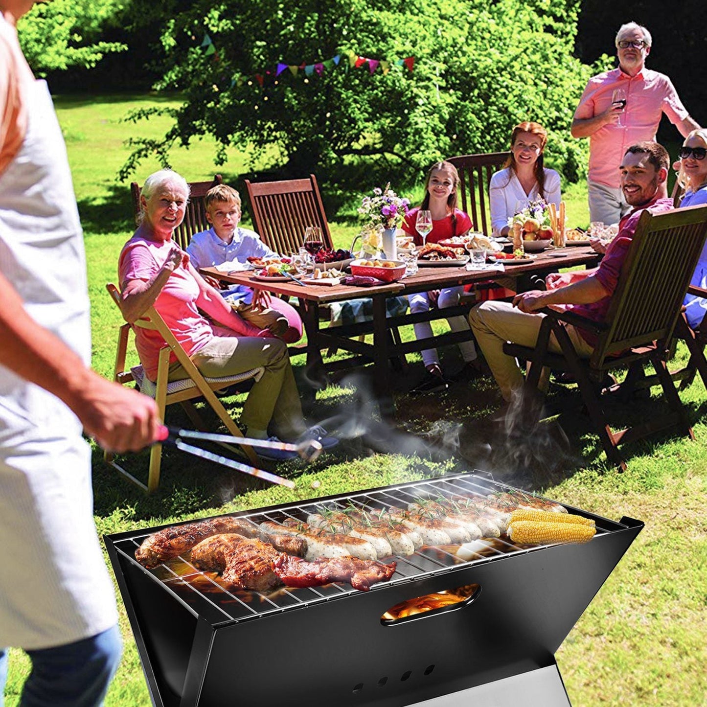 Portable BBQ Barbecue Grill Foldable Charcoal Grill Camping Garden