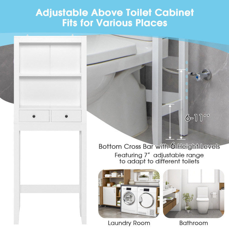 Toilet Space Saver Bathroom Organizer Storage Shelf With Drawers