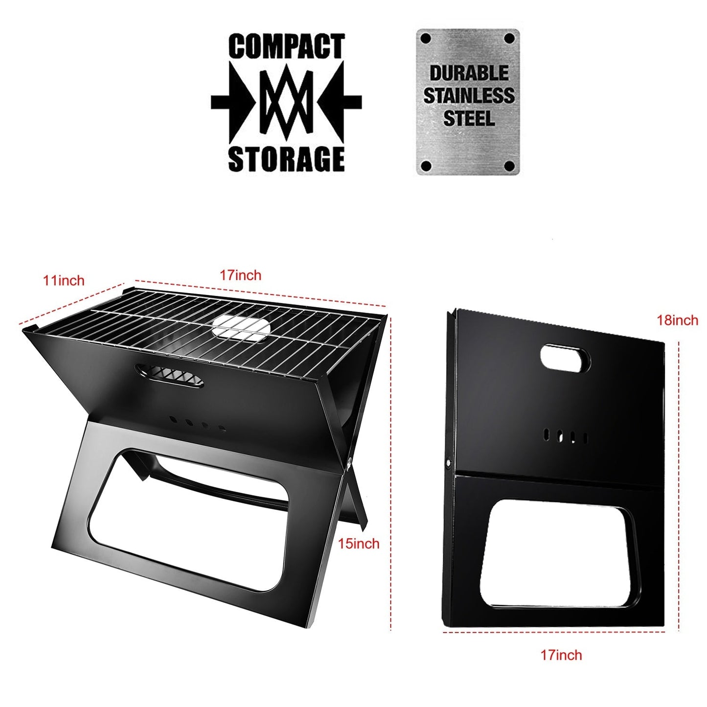 Portable BBQ Barbecue Grill Foldable Charcoal Grill Camping Garden
