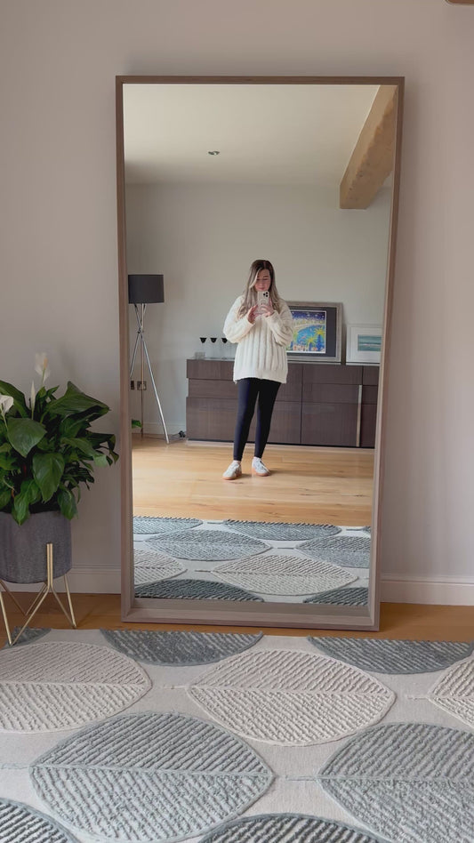 Hanaka- Full Length Grey Oak Rectangle Mirror - 200cm X 100cm