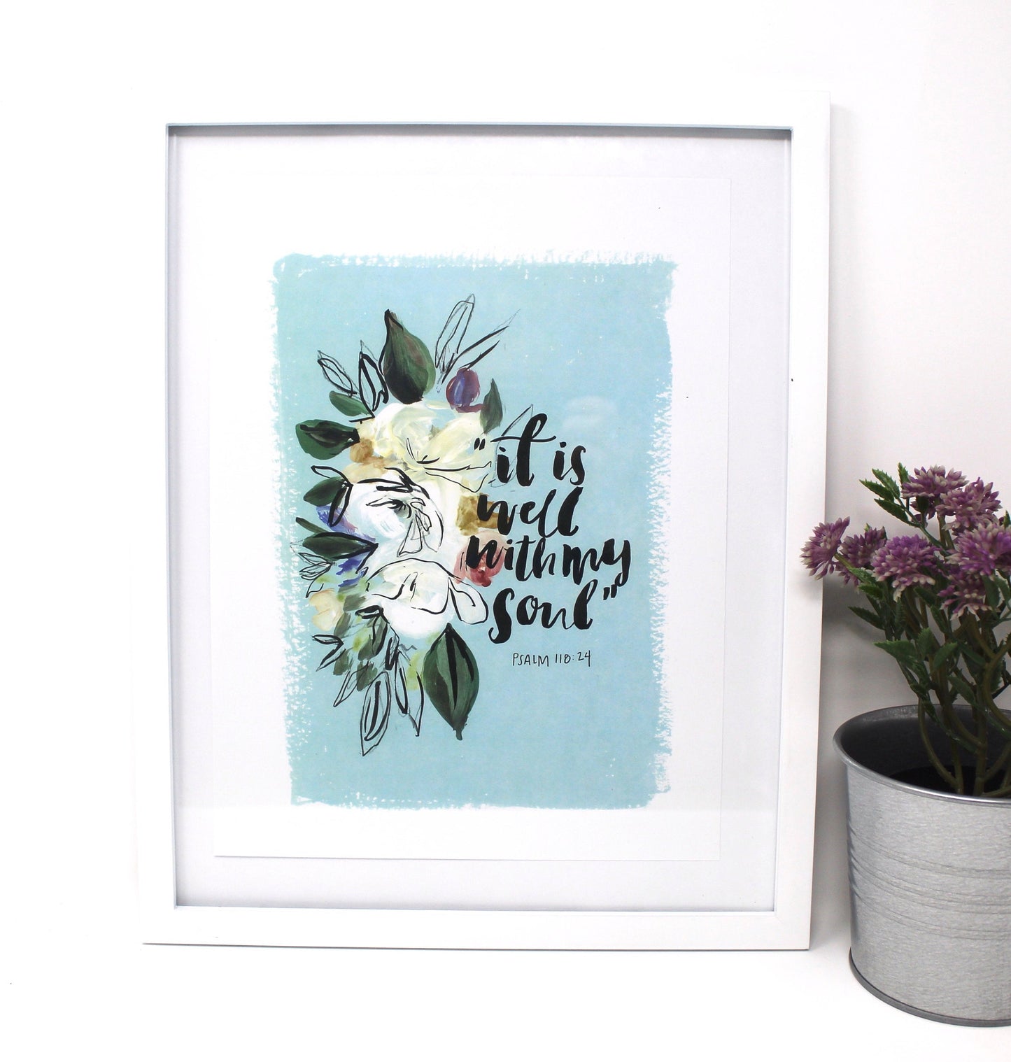 It Is Well With My Soul Art Print- 8x10, Simple Design, Inspirational Quote Art, Home Decor