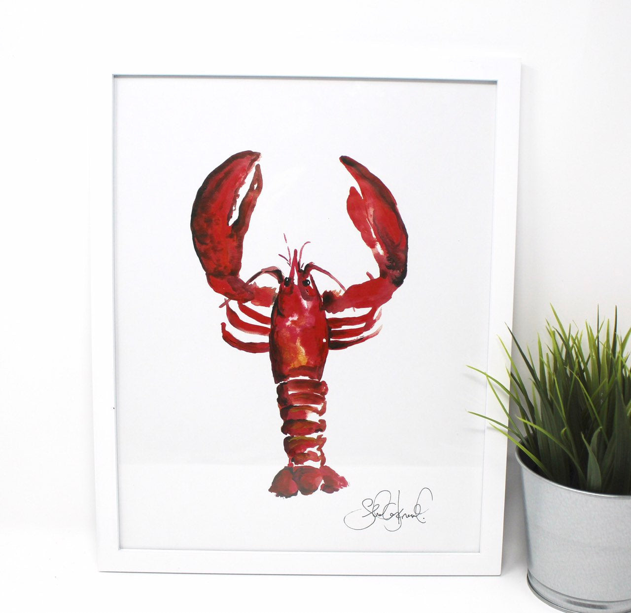 Lobster Art Print- 11x14, Animal Art, Home Decor, Wall Art, Simple