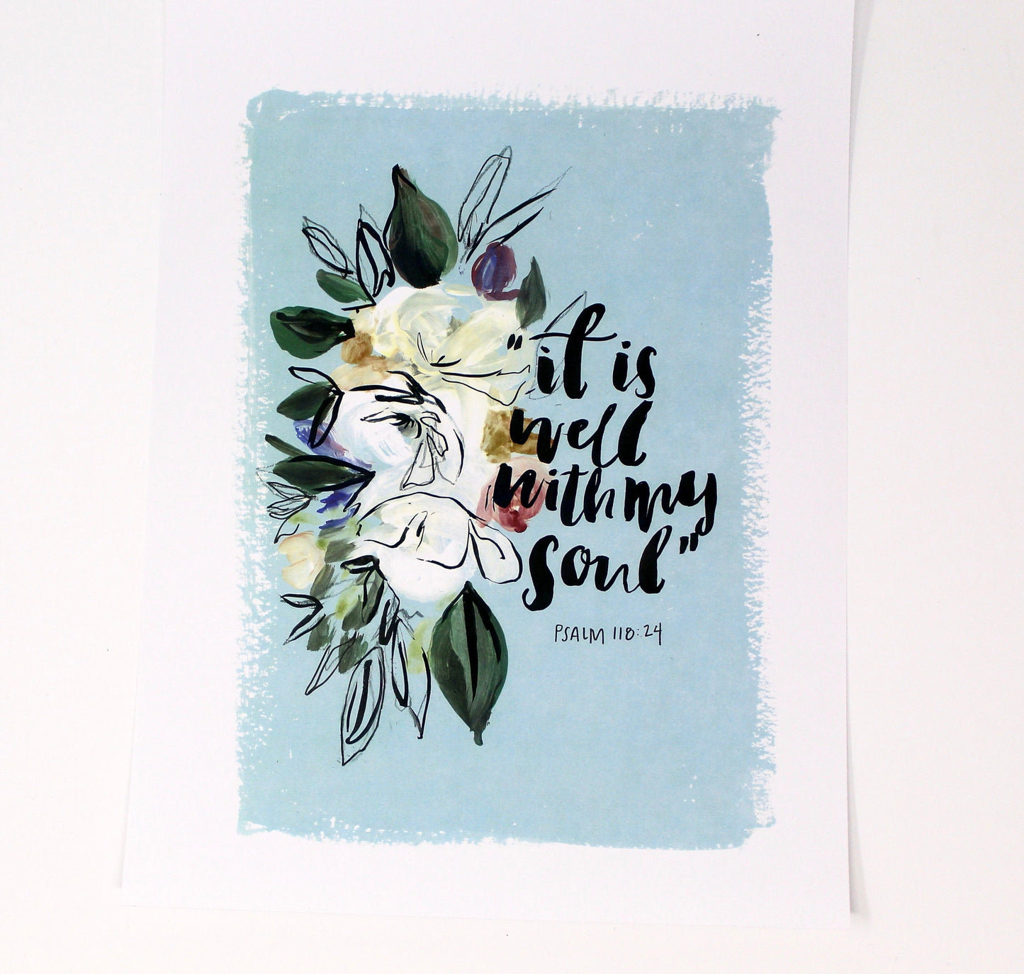 It Is Well With My Soul Art Print- 8x10, Simple Design, Inspirational Quote Art, Home Decor